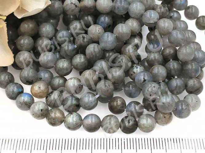 (СКИДКИ!!!) Бусина округлая 6мм Лабрадорит натуральный (камни) (10шт.)