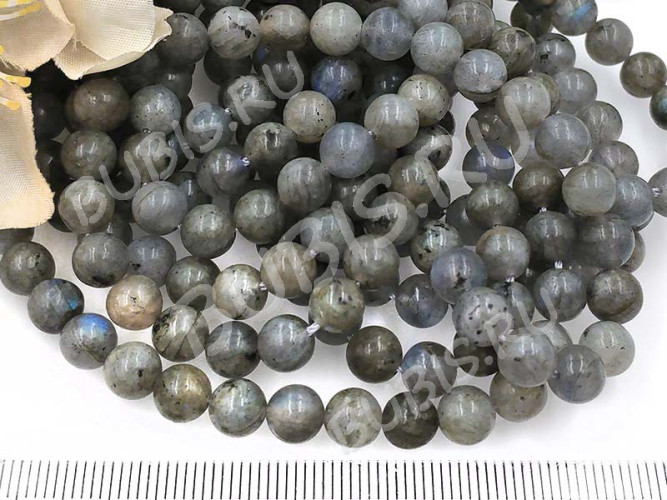 (СКИДКИ!!!) Бусина округлая 6мм Лабрадорит натуральный (камни) (10шт.)