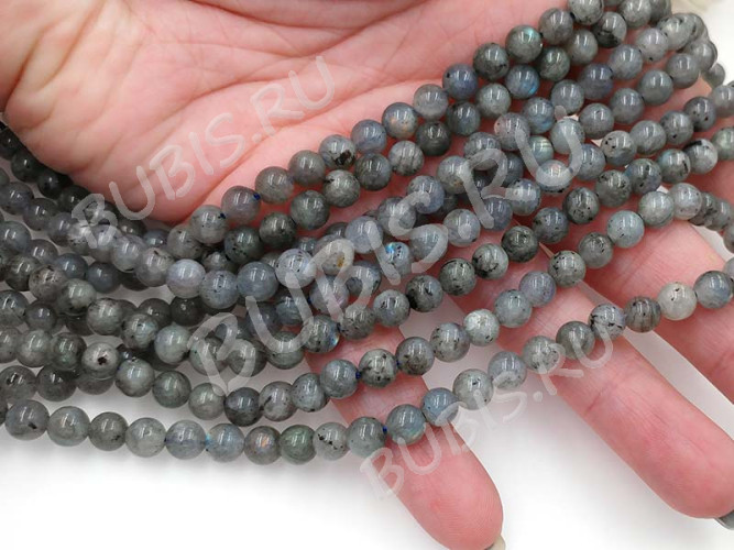 (СКИДКИ!!!) Бусина округлая 6мм Лабрадорит натуральный (камни) (10шт.)