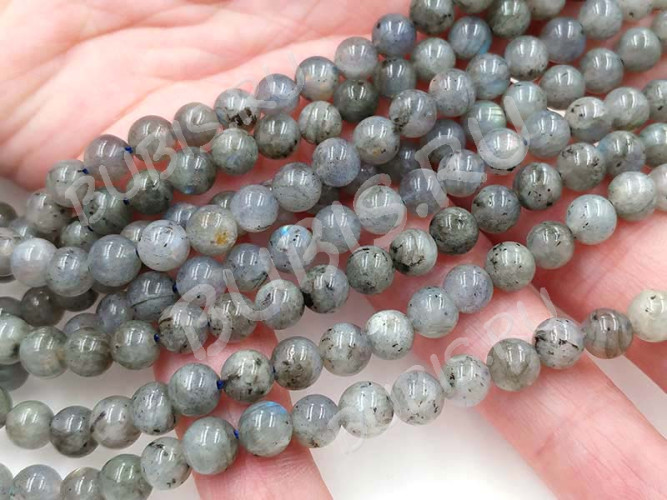 (СКИДКИ!!!) Бусина округлая 6мм Лабрадорит натуральный (камни) (10шт.)