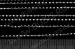 Цепочка I025 шариковая d=1,5мм цвет платины (Iron) (50см)