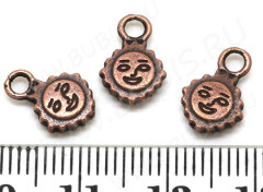 (СКИДКИ!!!) Подвеска Солнышко 01 двусторонняя маленькая 11*8*2мм античная медь (литьё) (10шт.)
