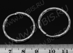 (СКИДКИ!!!) Карабин для брелка 10 Кольцо 25*25*2,8мм цвет платины (Iron) (10шт.)