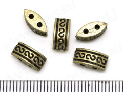 Разделитель 10 на 2 нити 10*4,7*4мм античная бронза (литьё)