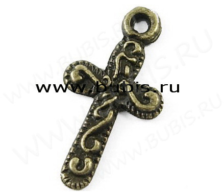 (СКИДКИ!!!) Подвеска Крестик 03 18*10*1,2мм античная бронза (литьё) (10шт.)