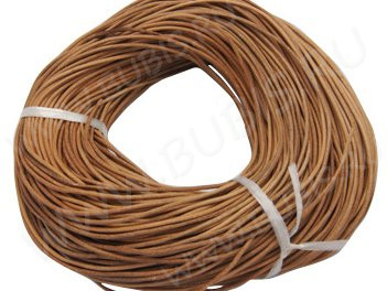 Шнур кожаный 16 воловья кожа округлый 2,5мм светло-коричнево-розовый (1м)