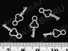 (СКИДКИ!!!) Подвеска Ключик 01 3D маленький 16*6,5*1,5мм античное серебро (литьё) (10шт.)