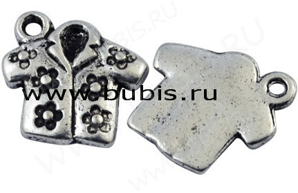 Подвеска Рубашка 01 16*15*2,4мм античное серебро (литьё)