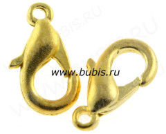 Замочек карабин №002 средний 12*6мм золотистый (Alloy)