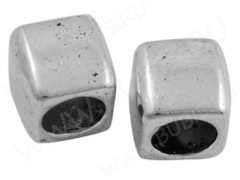 Бусина 202 Кубик 6*6*6мм античное серебро (литьё) (10шт.)