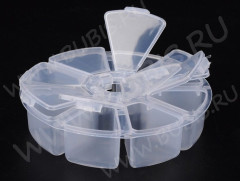 Контейнер для хранения 33 8 секций с крышками 10,5*10,5*2,6см прозрачный (пластик)