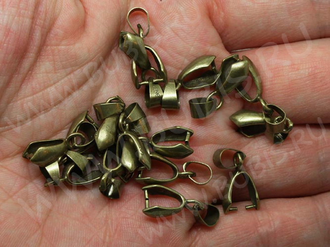 Держатель кулона 025 гладкий 20*7*4мм античная бронза (Brass)