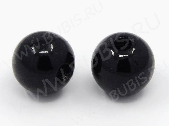 Бусина Округлая 19 "Жемчуг" 10мм чёрный (акрил) (20шт.)