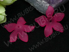 Бусина акрил Цветочек 60 матовый 29*27*7,5мм фуксия полупрозрачный (акрил)