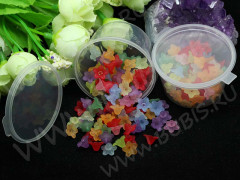 (СКИДКИ!!!) Бусина акрил Цветочек 09 матовый чашечка 9,5*9,5*5мм МИКС полупрозрачный (акрил) (100шт.)