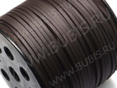 Шнур кожаный 49 кожзам полоска 2,7*1,5мм тёмно-коричневый (1м)