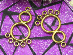 083 Коннектор рамка 2 круга 30*19*1,5мм античное золото (литьё)