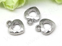 (СКИДКИ!!!) Подвеска Сердечко 63 3D гранёное 17,5*14,5*4,5мм цвет платины (акрил CCB) (10шт.)