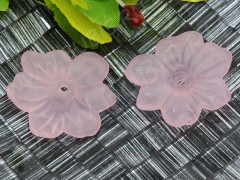 Бусина акрил Цветочек 65 матовый 28,5*26,5*4,5мм бл.розовый полупрозрачный (акрил)