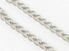 Цепочка S52 Ювелирная сталь 3,5*2,5*0,5мм цвет платины (Хирургическая сталь)(50см)
