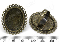 Основа (заготовка) для кольца 066 17мм с сеттингом 25*19мм античная бронза (Brass)