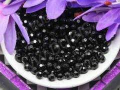 Бусина Округлая 47 гранёная 5*4,8*4,5мм чёрная непрозрачная (акрил) (50шт.)