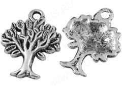 Подвеска Дерево жизни 03 21*16,5*1,8мм античное серебро (литьё)
