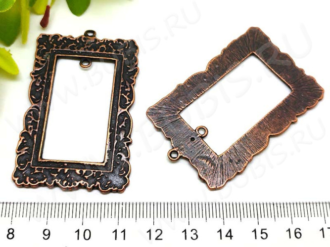 Подвеска Прямоугольник коннектор рамка античная медь (литьё)