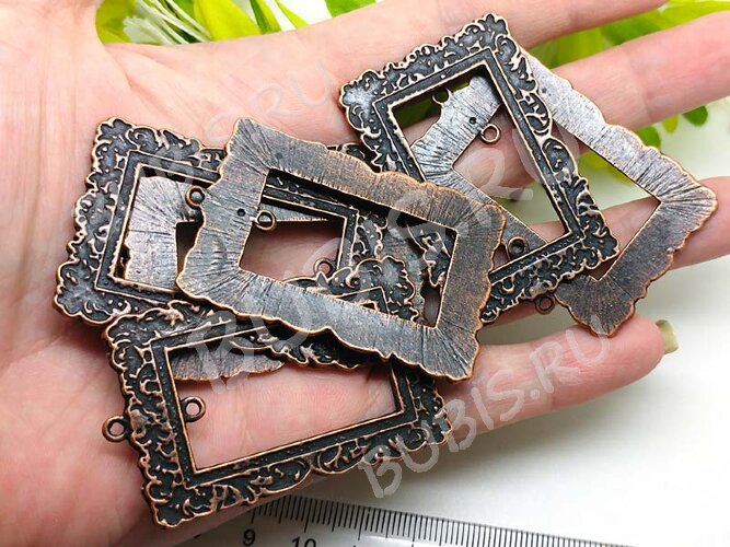 Подвеска Прямоугольник коннектор рамка античная медь (литьё)