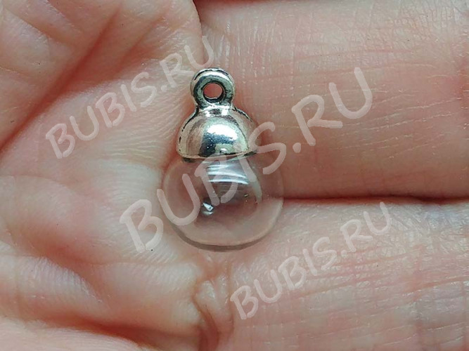 Концевик 047 шапочка подвеска 6,5*6,5*6,5мм античное серебро (литьё)