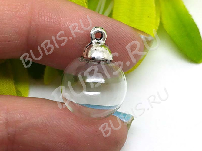 Концевик 047 шапочка подвеска 6,5*6,5*6,5мм античное серебро (литьё)