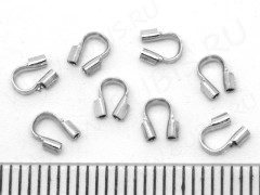 Защита ланки или нити от перетирания 4*5*1мм цвет платины (Brass) (10шт.)