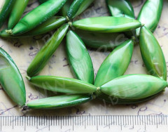 Бусина каменная Овал 14 вытянутый 20*10,5*5мм Перламутр зелёный (камни)