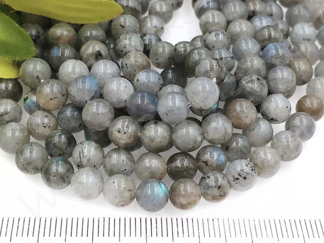 (ОПТ) Бусина округлая 6мм Лабрадорит натуральный (камни) (НИТЬ)