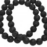 Купить (СКИДКИ!!!) Бусина округлая 10мм Лава вулканическая чёрная (камни) (10шт.) с доставкой по России