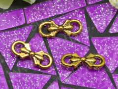 (СКИДКИ!!!) 090 Коннектор Бантик 2 петли 16*6*3,5мм античное золото (литьё) (10шт.)