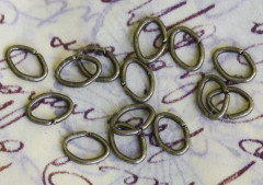 (СКИДКИ!!!) Колечки овальные закрытые разъёмные 7*5мм античная бронза (Iron) (100шт.)