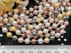 (ОПТ) Бусина Жемчуг 44 Sea Shell Perl округлый 6мм МИКС имит. (камни) (нить 23см)