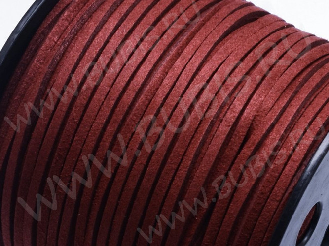 Замшевый шнур 03 плоский 3*1,5мм бордовый (1м)
