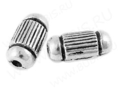 (СКИДКИ!!!) Бусина 123 Трубочка 40 8*4*4мм античное серебро (литьё) (10шт.)