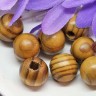 Купить Бусина Округлая полосатая 18*16,5м коричнево-св.коричневая (дерево) с доставкой по России