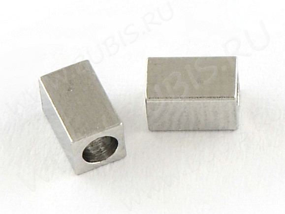Бусина 160 Кирпичик Параллелепипед 4,8*3*3мм цвет платины (Хирургическая сталь)
