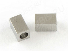 Бусина 160 Кирпичик Параллелепипед 4,8*3*3мм цвет платины (Хирургическая сталь)