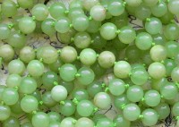 (ОПТ) Бусина округлая 6мм Мраморный Оникс БЛ.св.зелёный (камни) (НИТЬ)