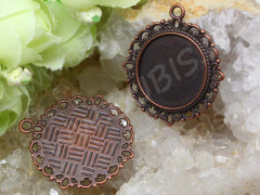 Подвеска-сеттинг Круг 04 (сеттинг 20мм) 33,5*30,5*1,8мм античная медь (литьё)