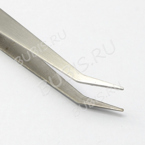 Пинцет 14 с изогнутыми носиками 125мм цвет платины (сталь) (инструменты для бижутерии)