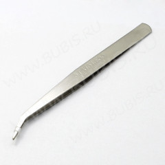 Пинцет 14 с изогнутыми носиками 125мм цвет платины (сталь) (инструменты для бижутерии)