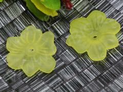 Бусина акрил Цветочек 65 матовый 28,5*26,5*4,5мм жёлтый полупрозрачный (акрил)