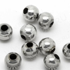 Бусина Шарик металлический 10мм цвет платины (Iron) (10шт)