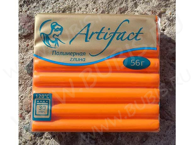 Полимерная глина Артефакт 122 оранжевый классический 56г.